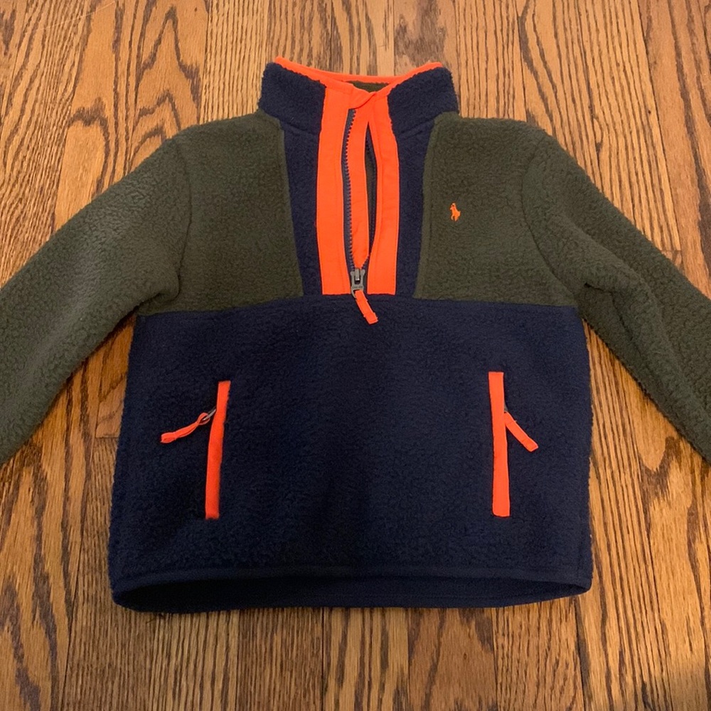 NWT Polo Ralph Lauren Fleece 1/2 Zip Pullover Navy, Hunter Green and Orange 4t